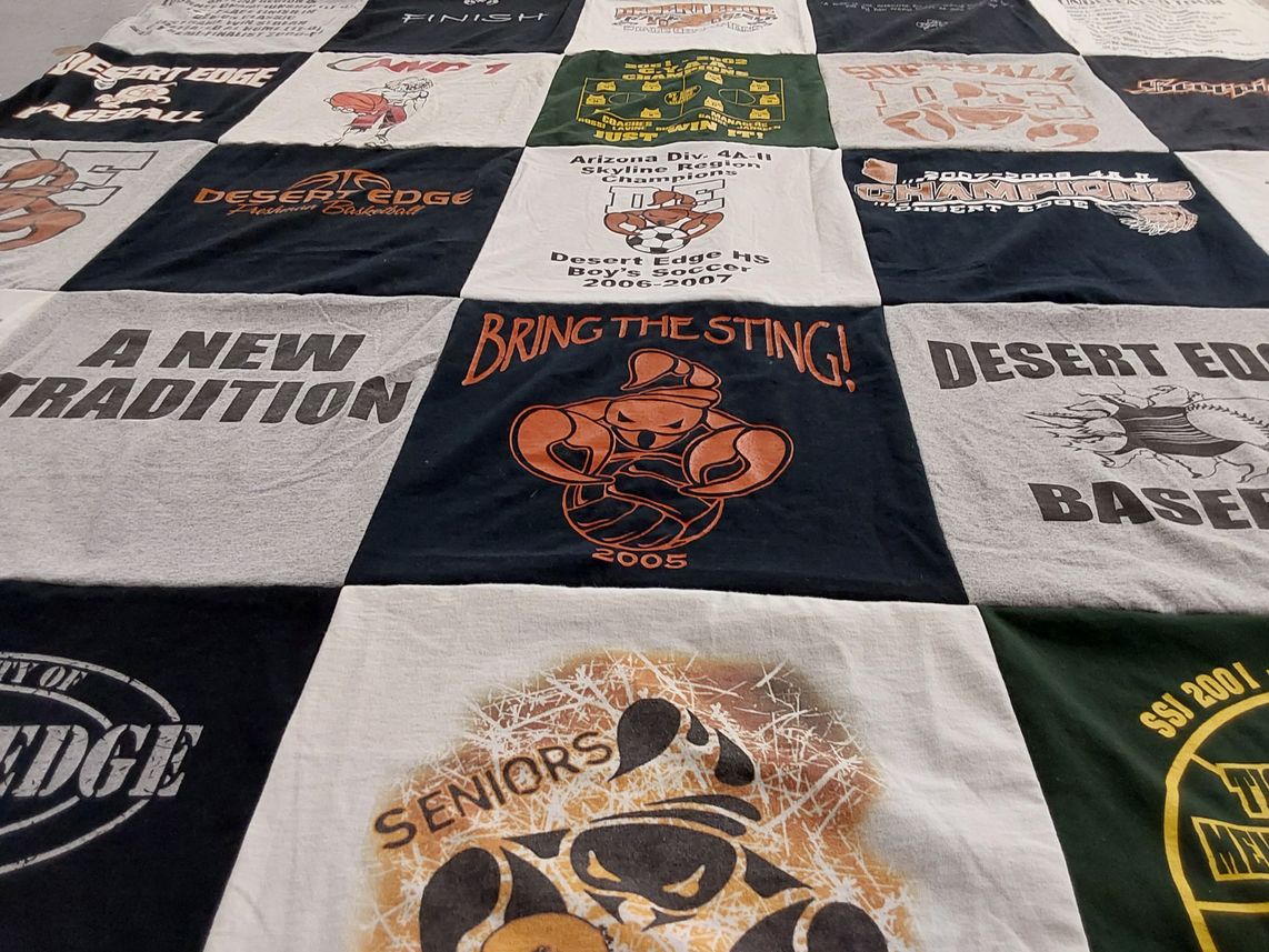 T-shirt quilt from desert edge high school by Donna from AZ