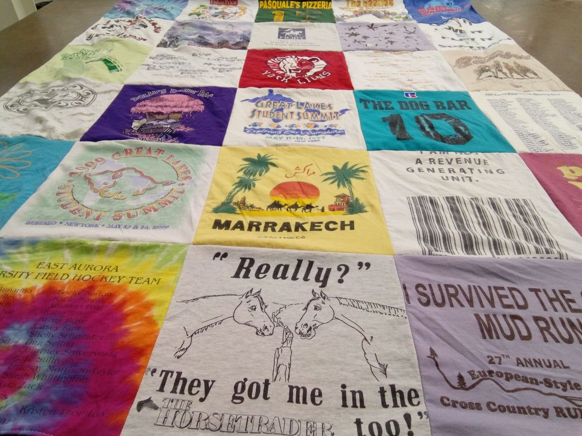 T-shirt quilt featuring east aurora university field hockey team by Rebecca from NY