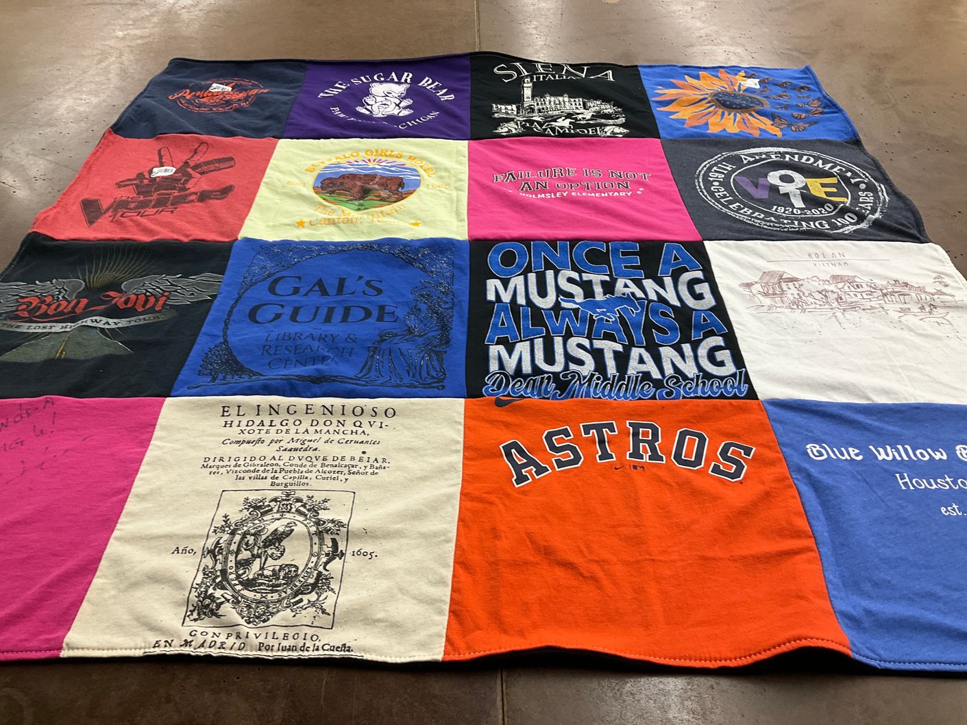 T-shirt quilt featuring astros by Sandra from TX