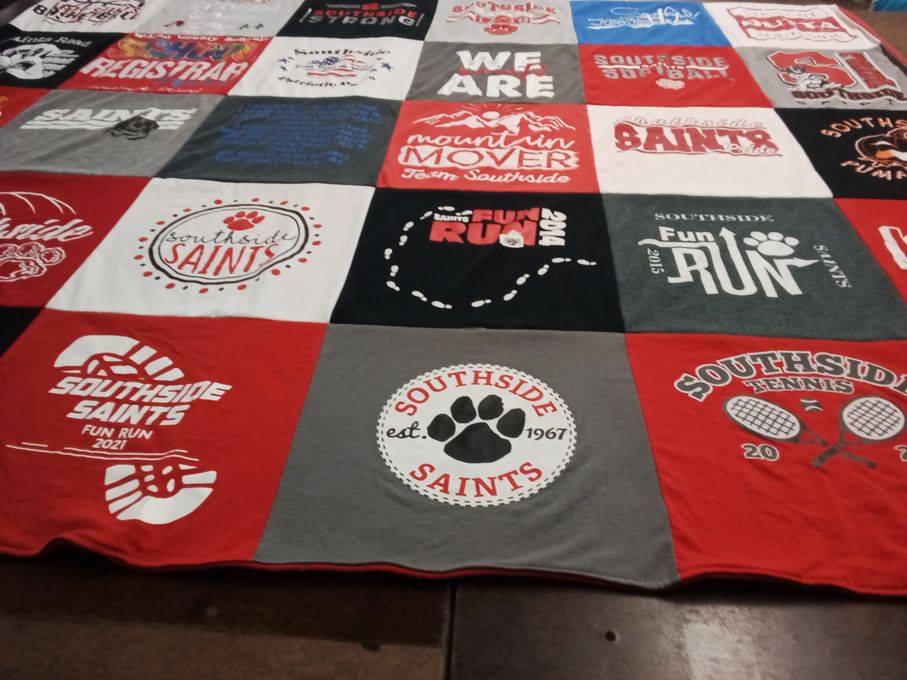 T-shirt quilt from southside saints by Lisa from TN