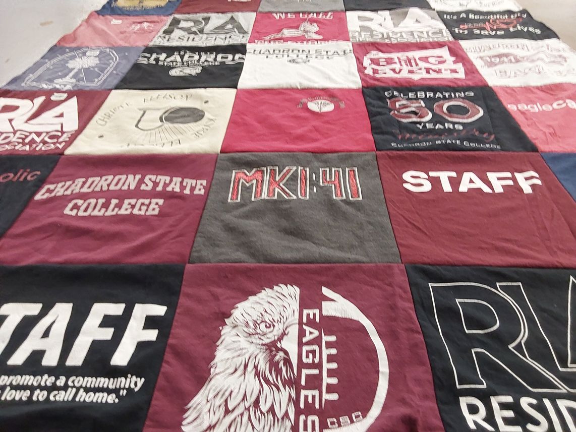 T-shirt quilt from chadron state college by Paige from NE