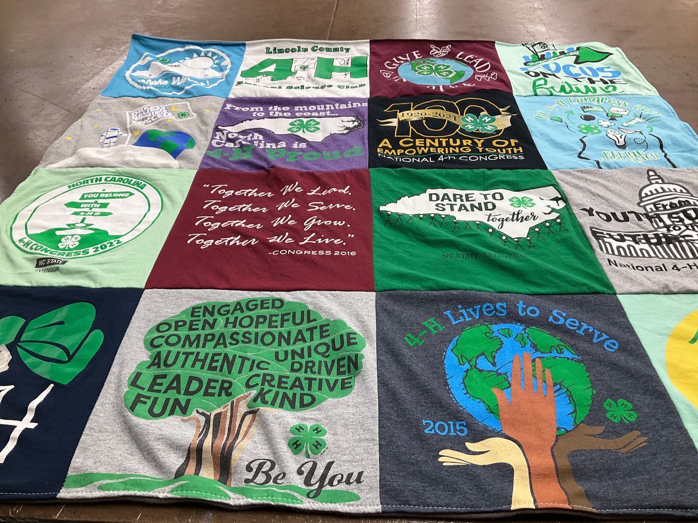 T-shirt quilt from north carolina state university by April from NC