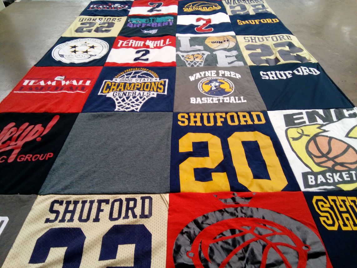 T-shirt quilt featuring shuford basketball team, warriors basketball team by Danitra from NC