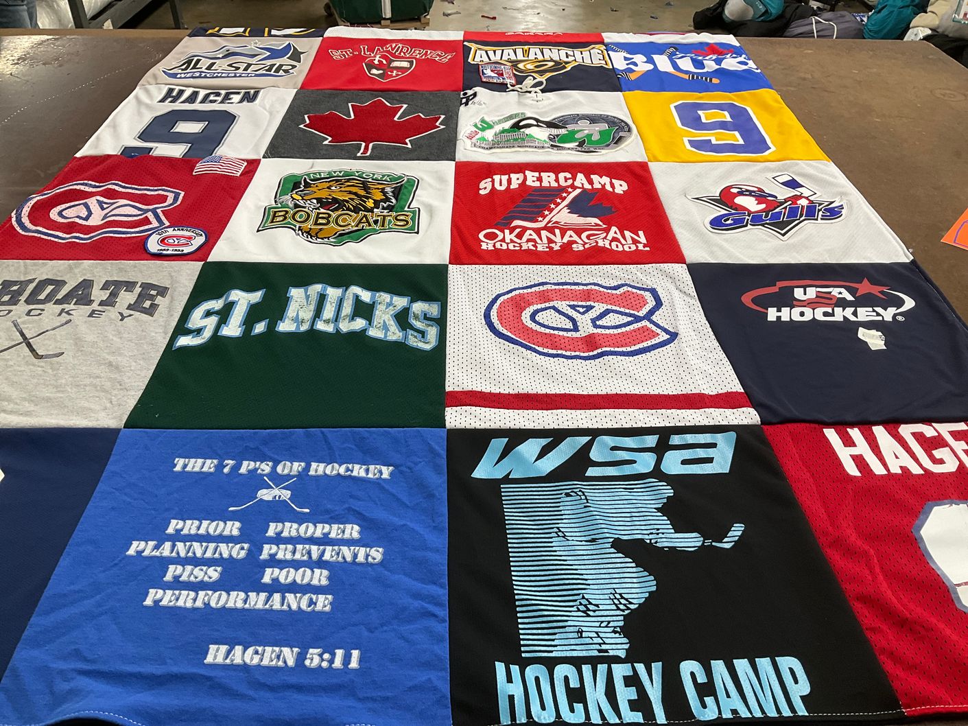 T-shirt quilt featuring new york bobcats, colorado avalanche by Kevin from NY