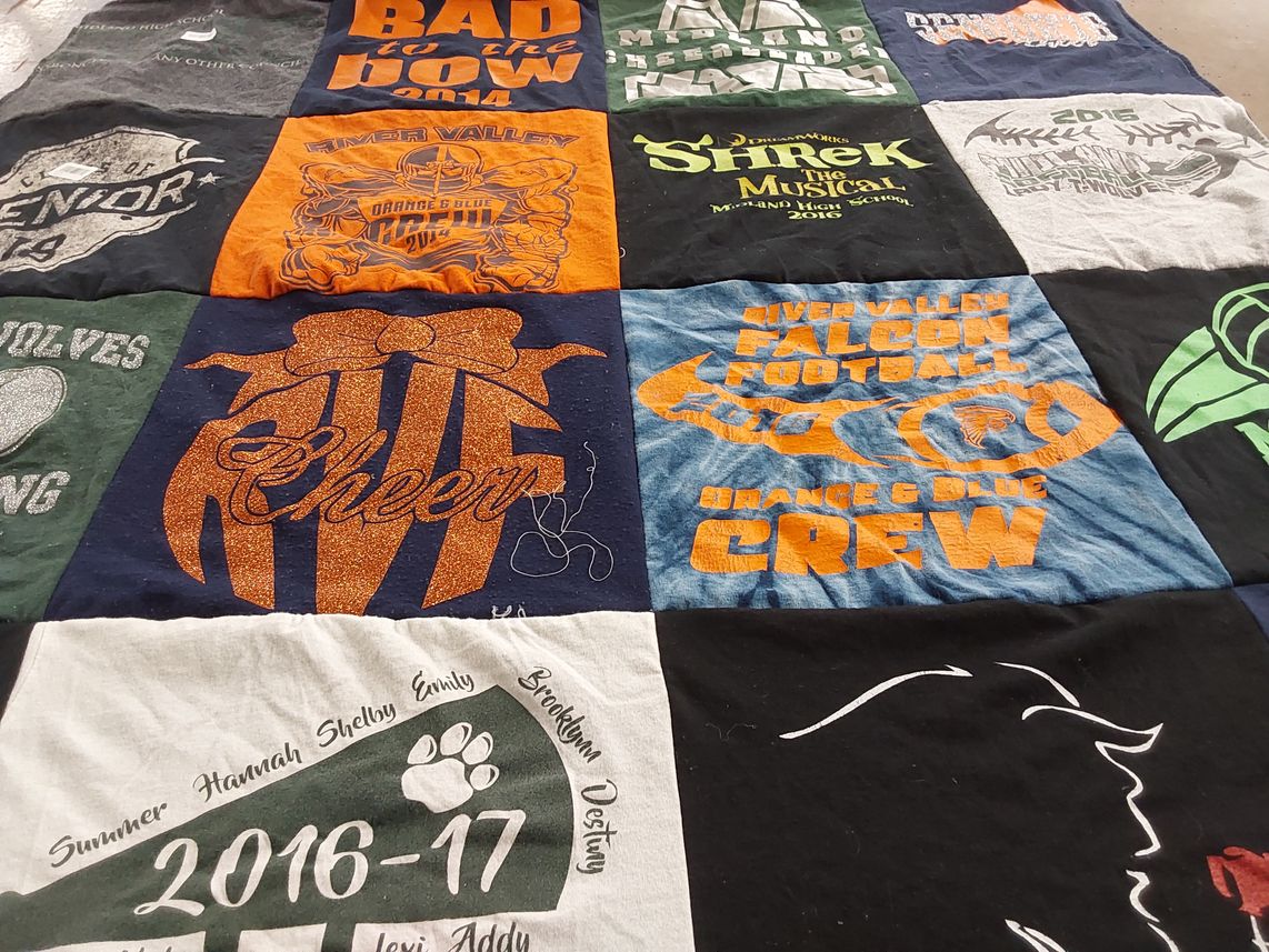 T-shirt quilt featuring river valley falcon football by Brooklynn from IL