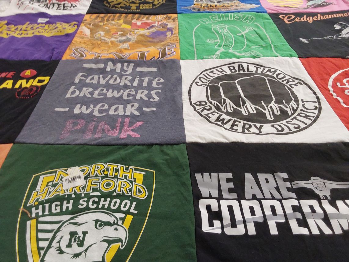 T-shirt quilt from north harford high school by Judy from WA