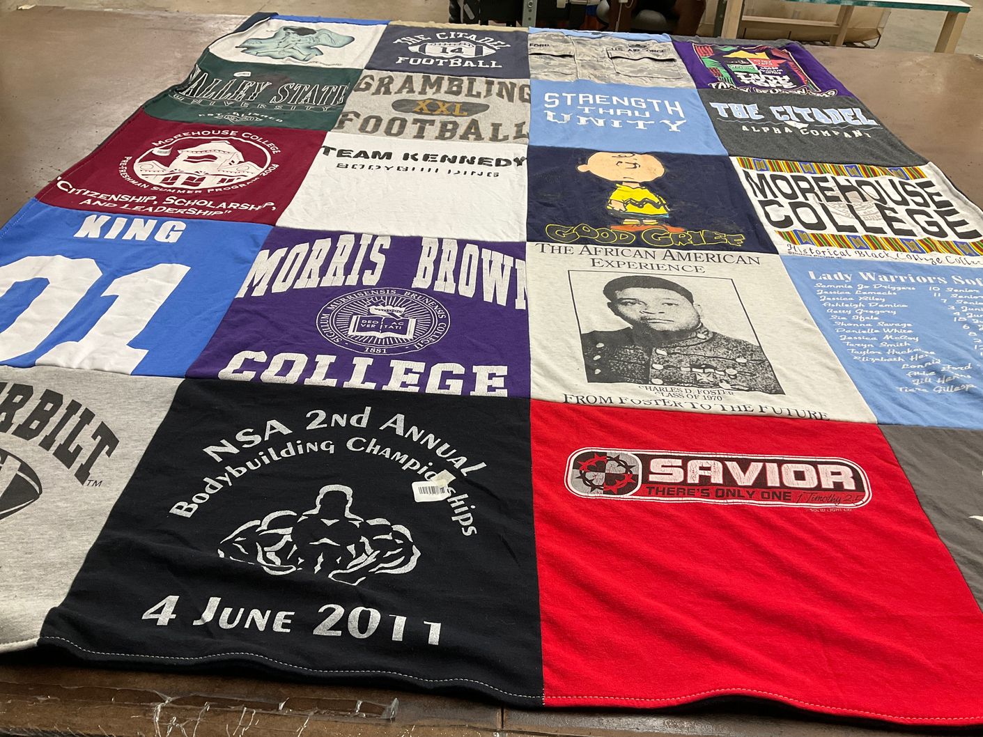 T-shirt quilt featuring grambling state university football, morris brown college football by Lonnie from SC