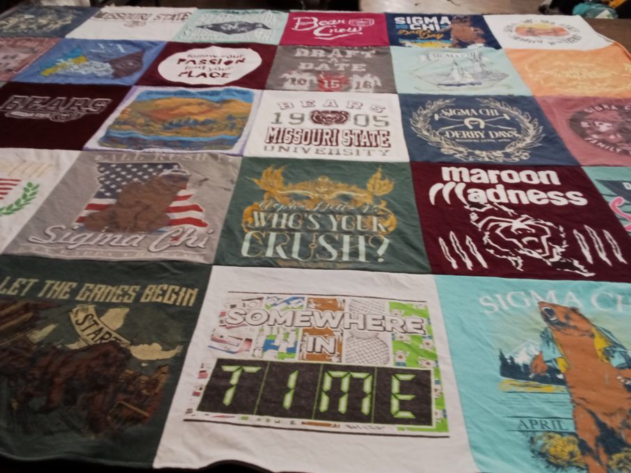 T-shirt quilt from missouri state university by Gabrielle from FL