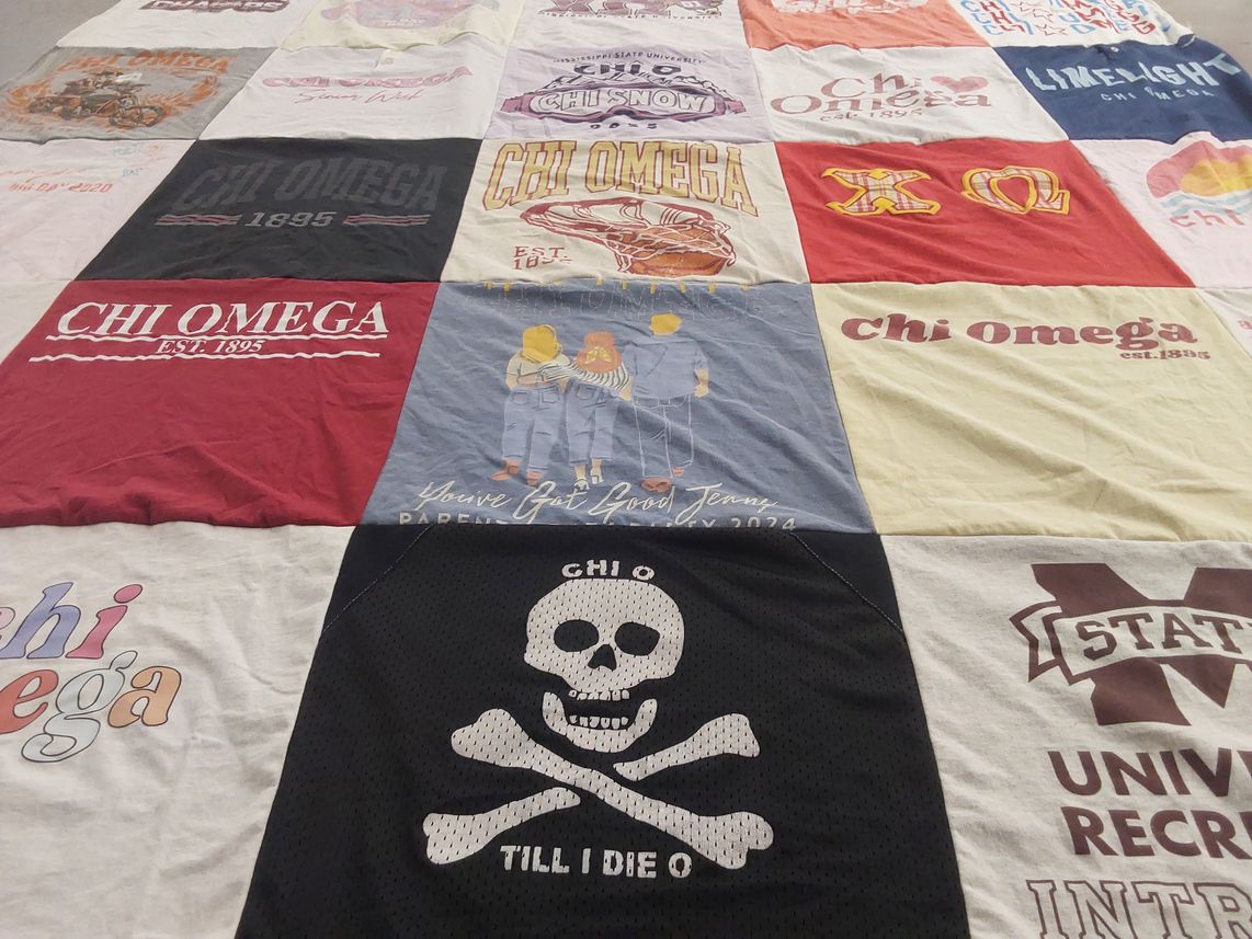 T-shirt quilt from state university by Hunter from MS
