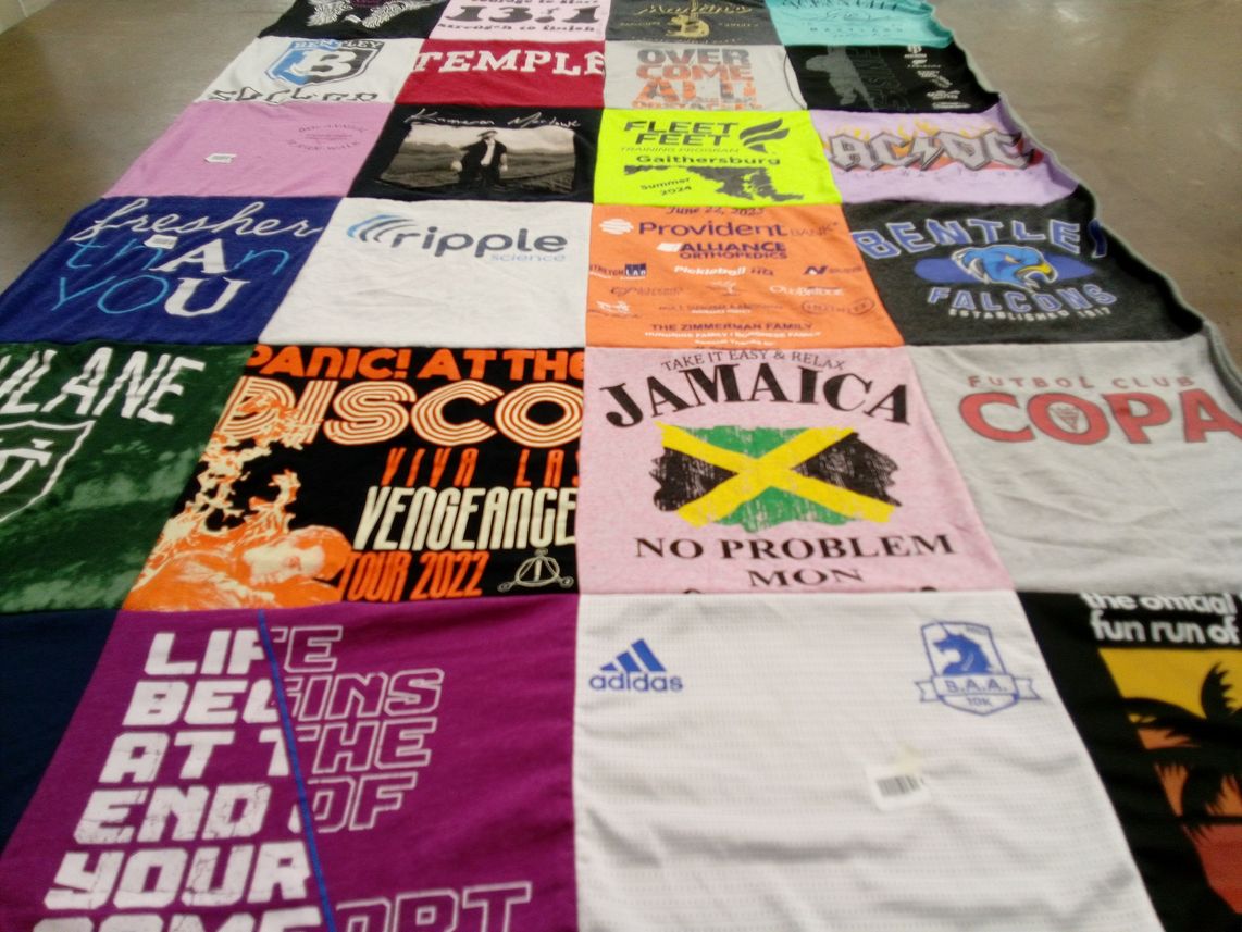 T-shirt quilt featuring bentley falcons by Amanda from MD