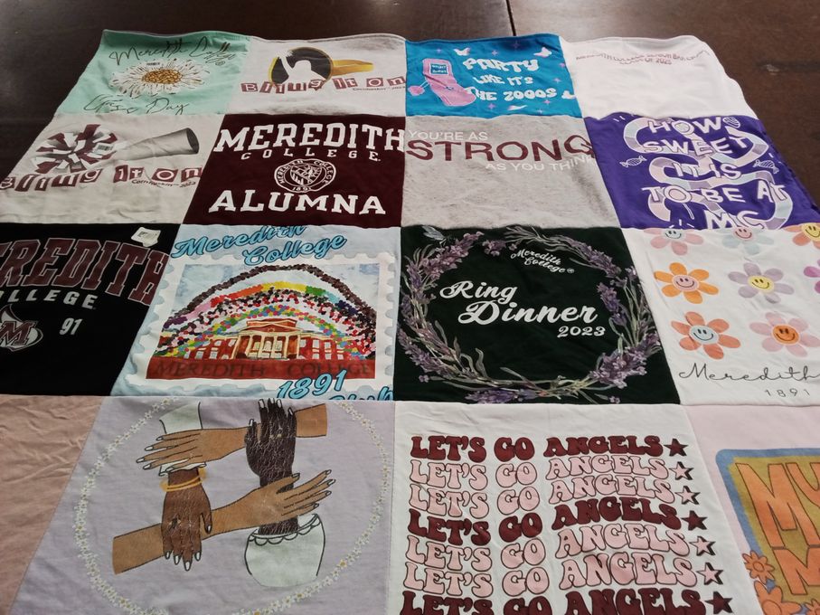 T-shirt quilt from meredith college by Rebecca from NC