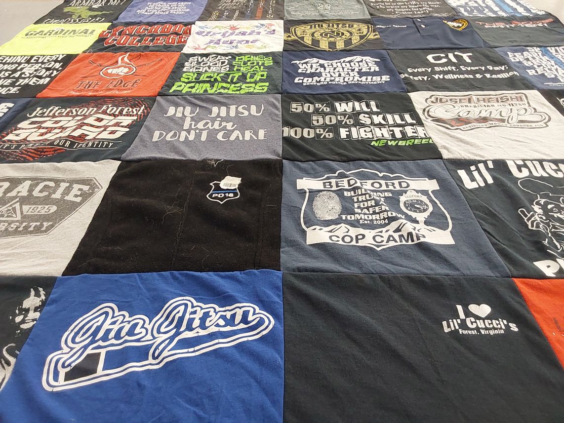 T-shirt quilt featuring jefferson forest high school by Jennifer from GA