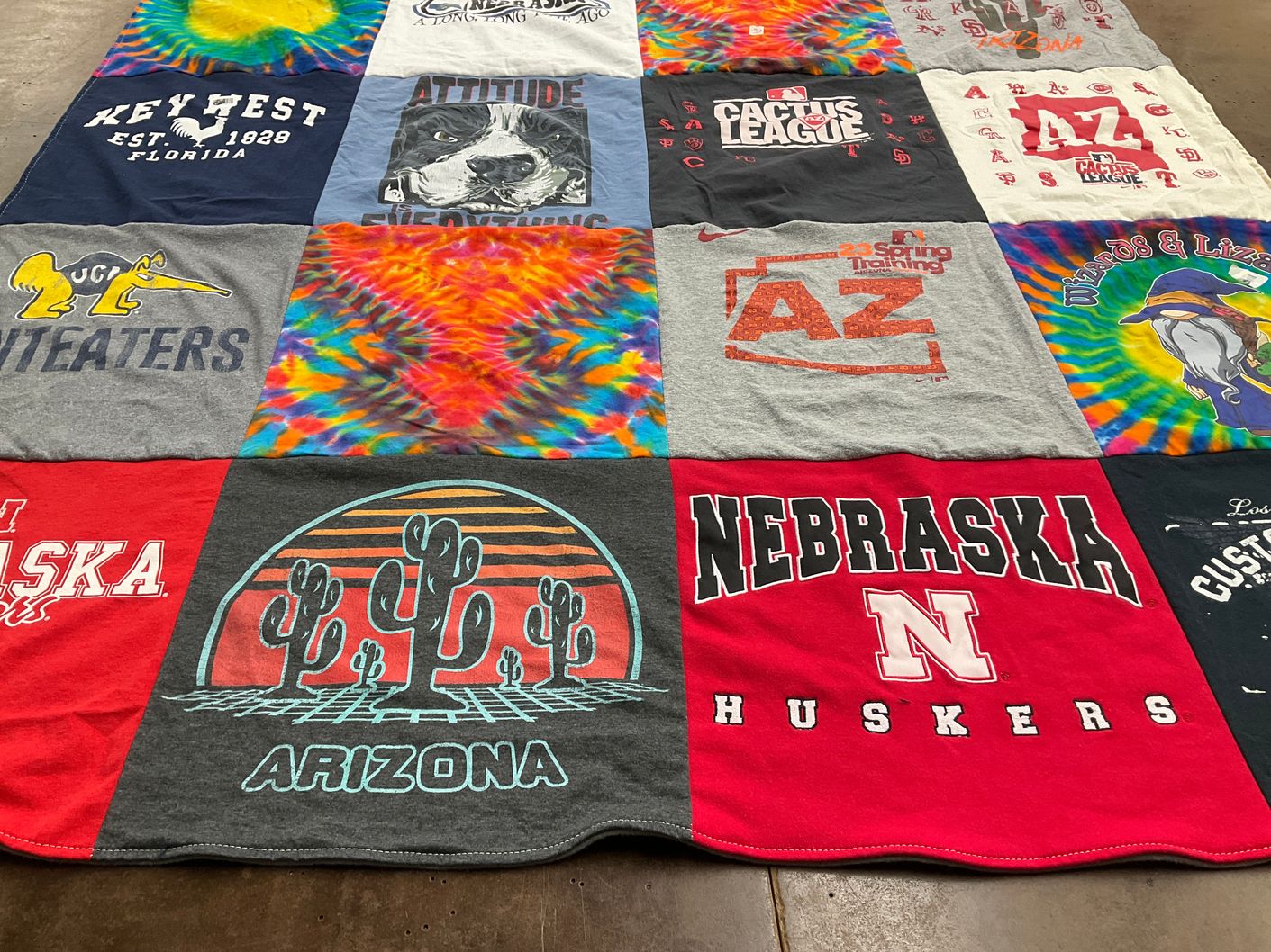 T-shirt quilt featuring nebraska huskers by Paulette from MN