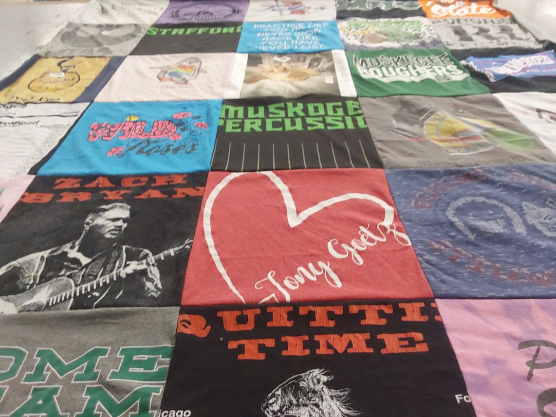 T-shirt quilt with music, performance themes by Melissa from OK