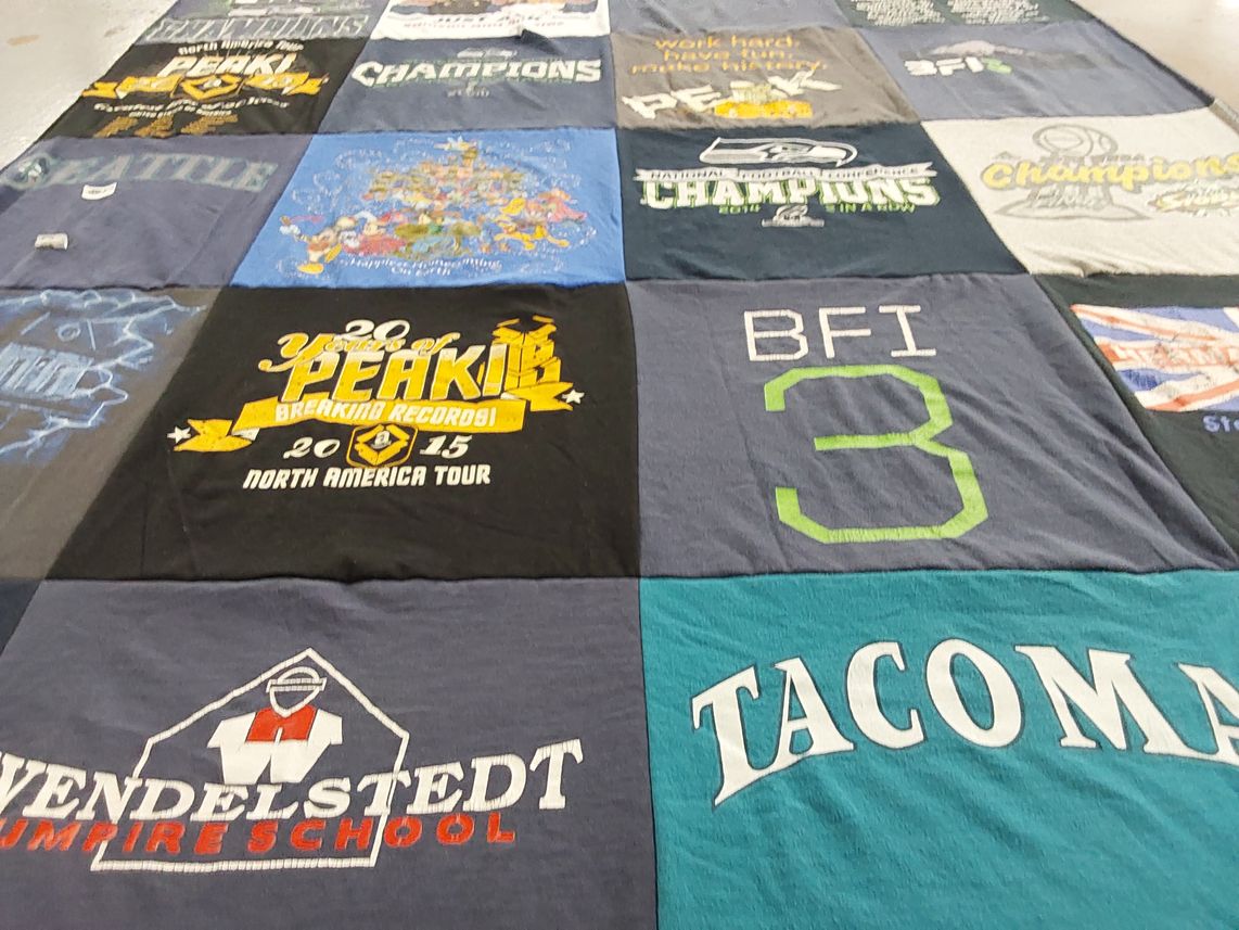 T-shirt quilt featuring seattle seahawks by Kaylee from WA