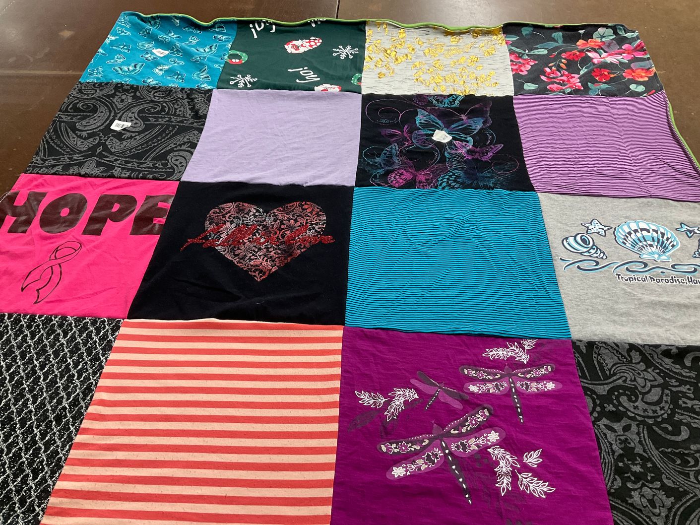 T-shirt quilt with support, love themes by April from SC