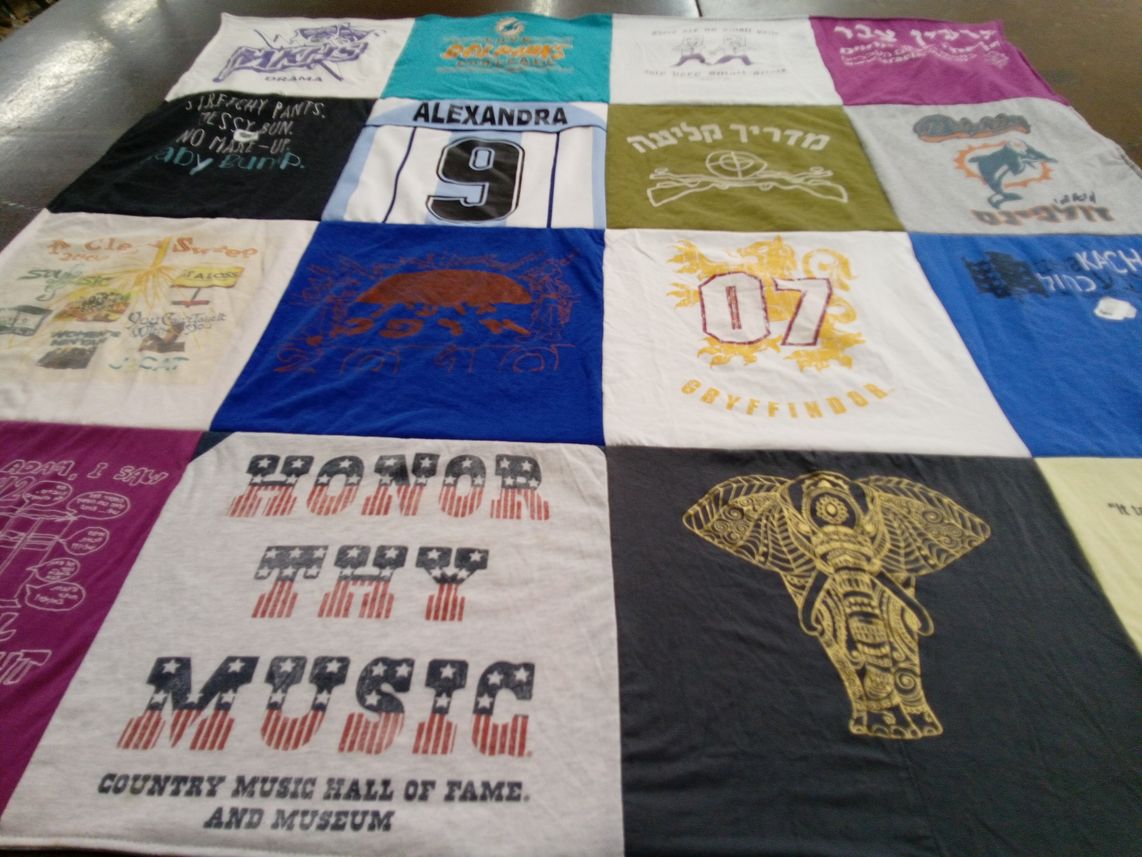 T-shirt quilt featuring miami dolphins by Linda from TN