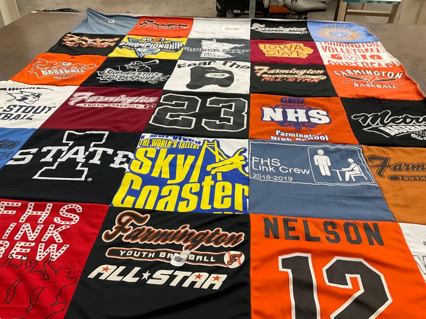 T-shirt quilt featuring farming youth baseball, ihs baseball by patricia from MN