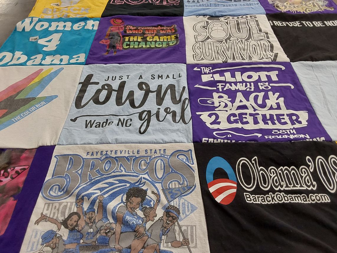 T-shirt quilt featuring fayetteville state university broncos by Dwight from NC