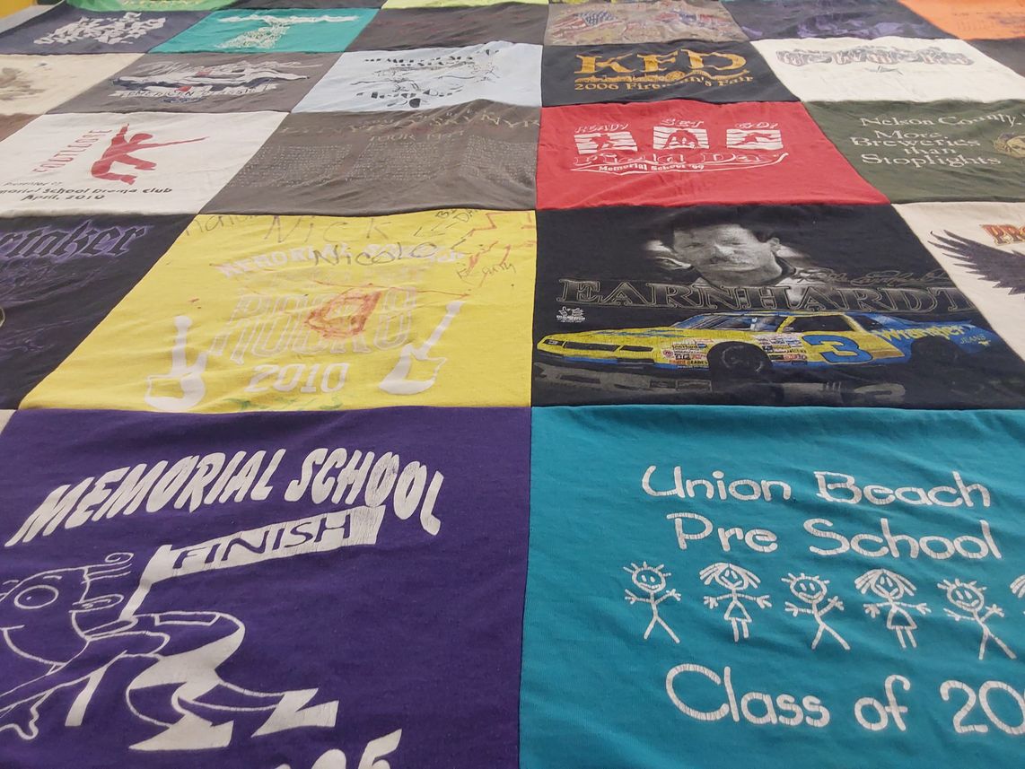 T-shirt quilt from memorial school, union beach pre school by Linda from NJ