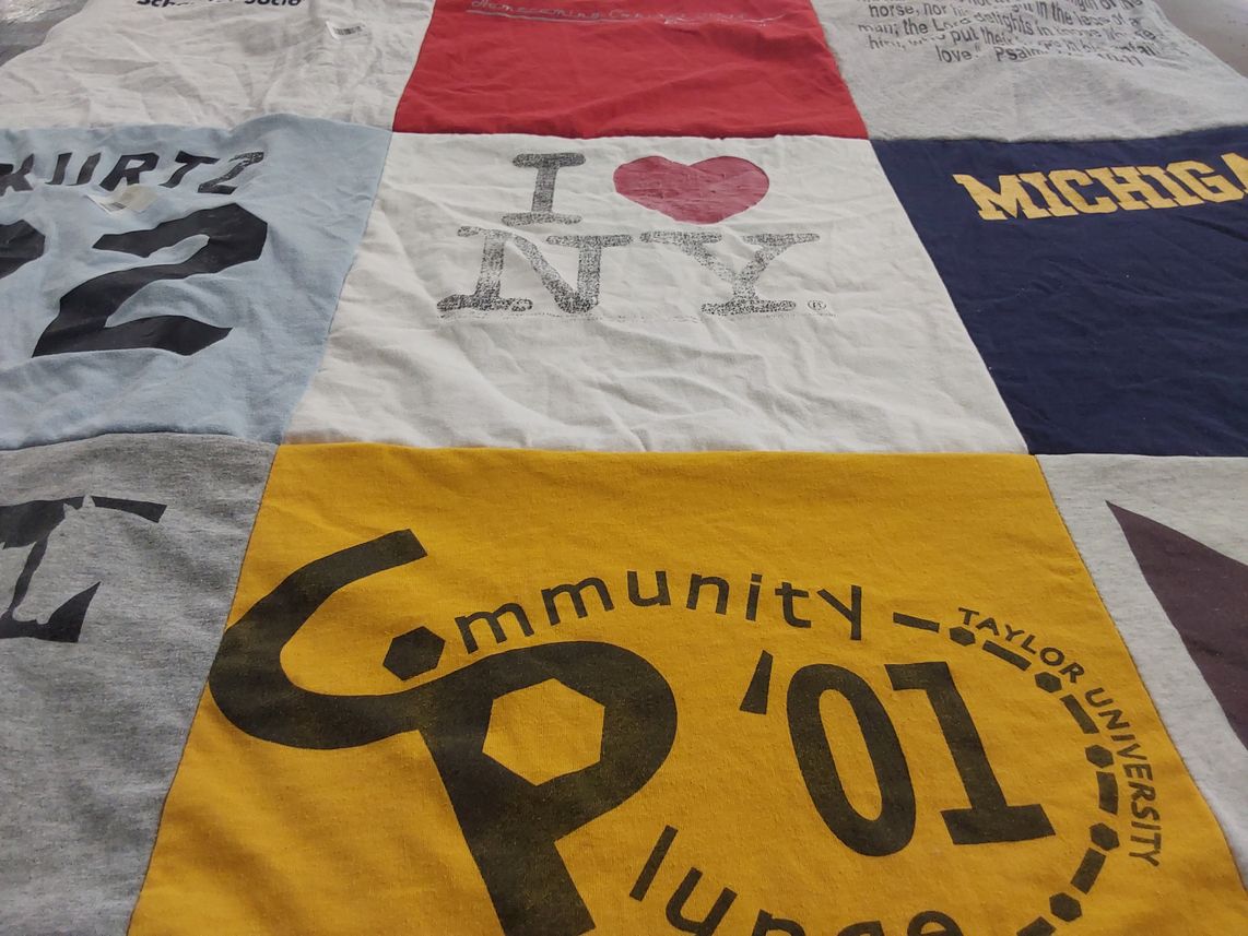 T-shirt quilt from taylor university by Sarah from MO