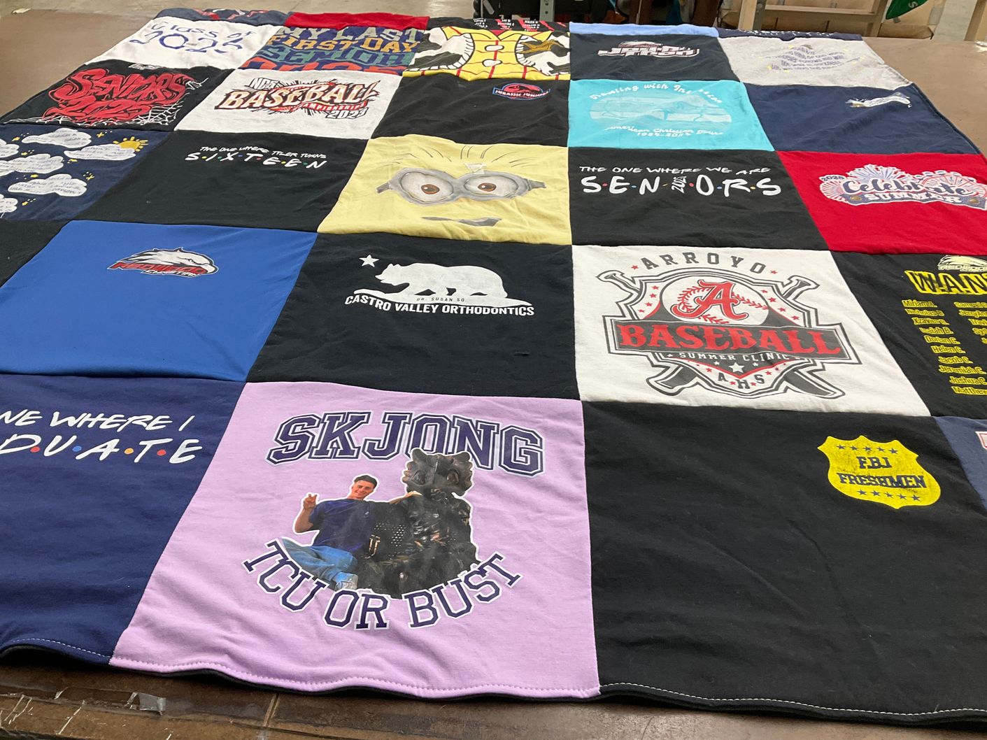 T-shirt quilt featuring arroy high school baseball by Tara from CA