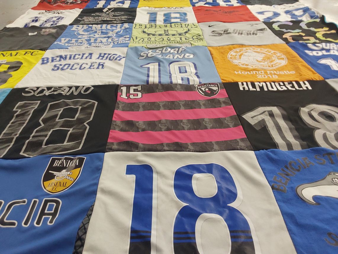 T-shirt quilt featuring benicia high soccer by Rebecca from CA