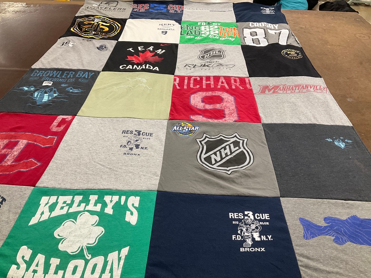 T-shirt quilt featuring team canada by Denis from CT
