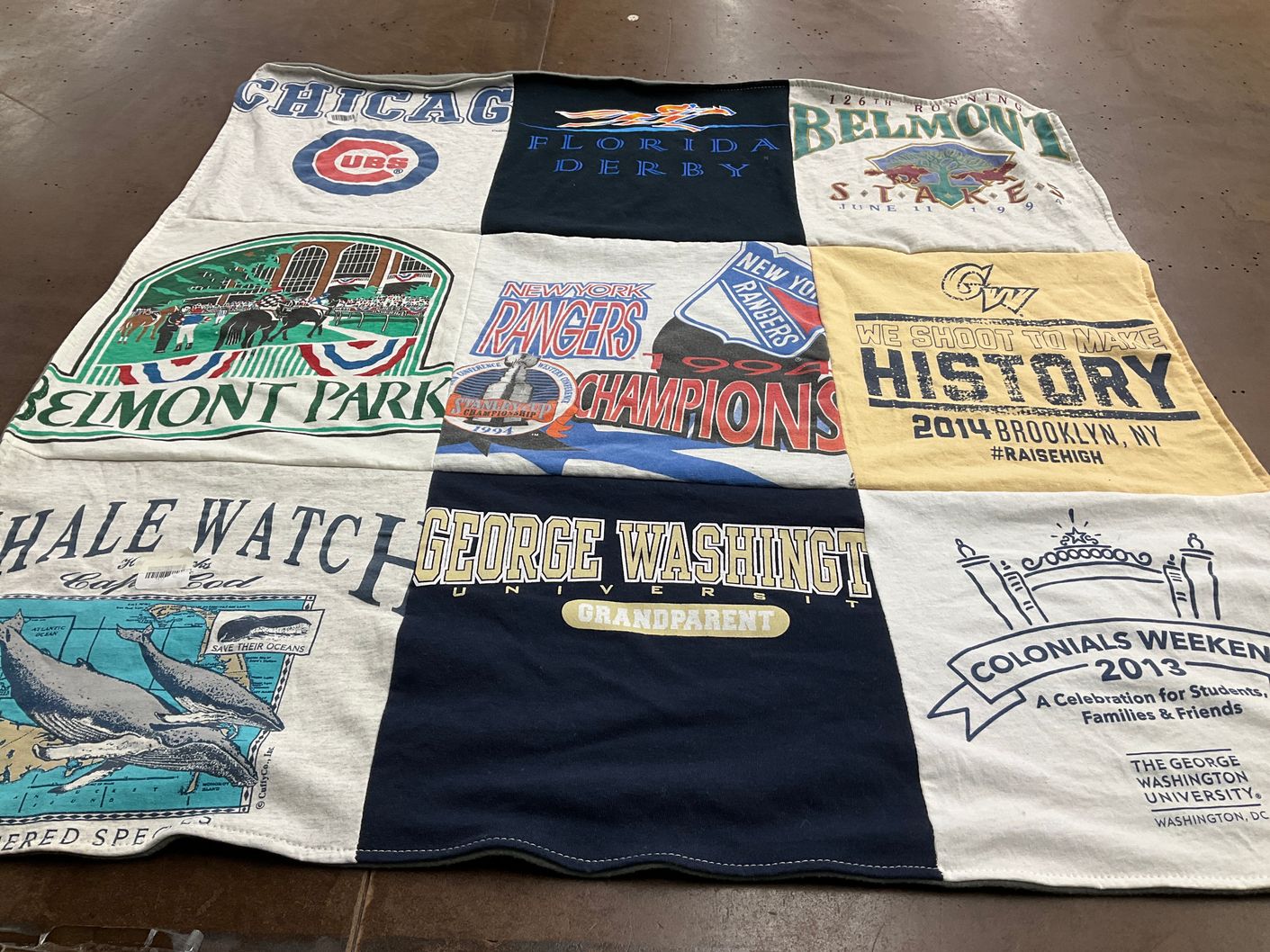 T-shirt quilt featuring new york rangers, chicago cubs by Michele from NY