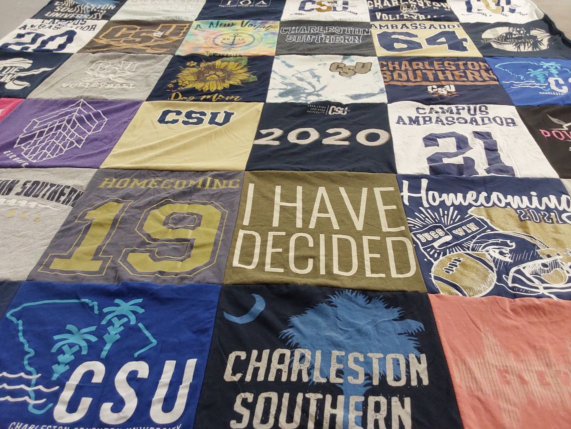 T-shirt quilt from charleston southern university by Leandra from SC