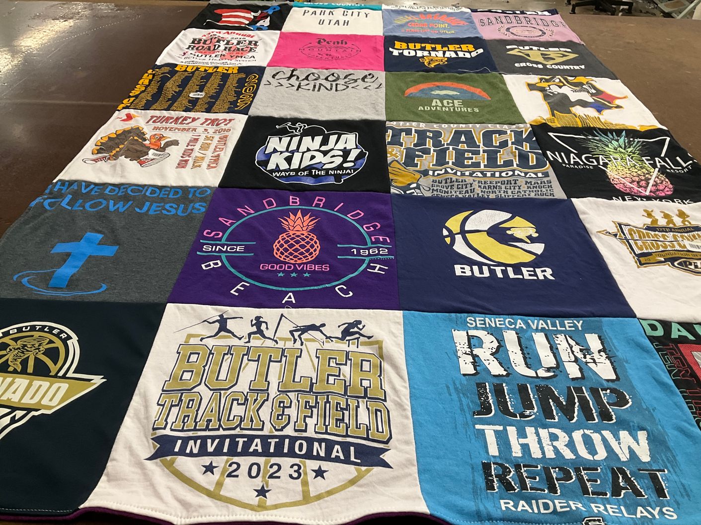 T-shirt quilt featuring butler track & field, butler basketball by Janae from PA