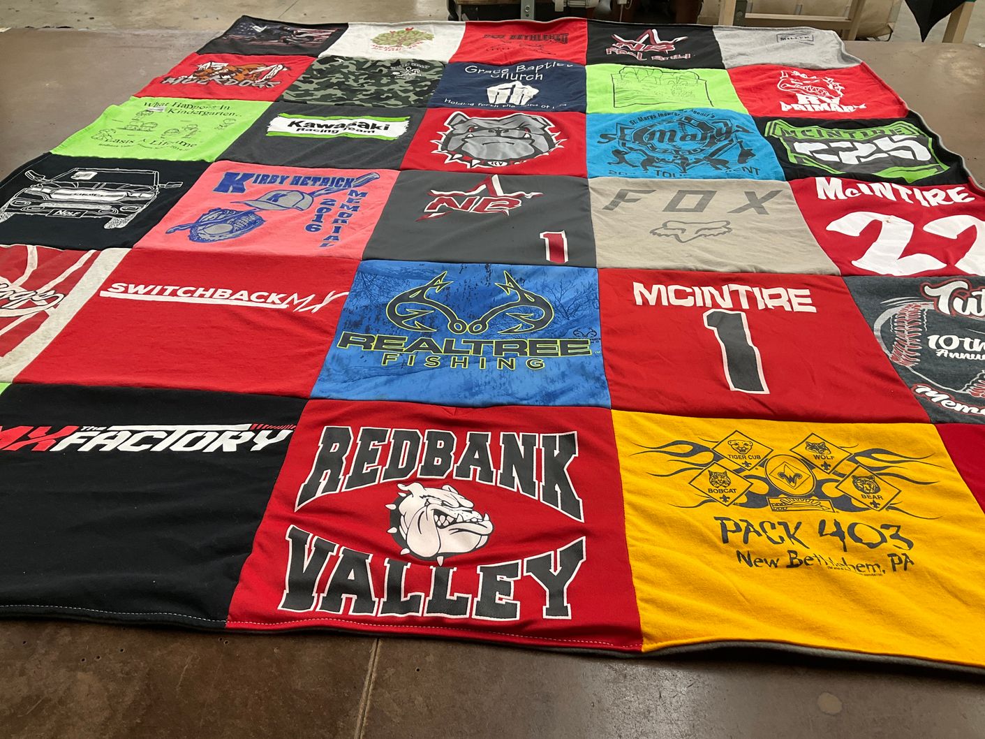 T-shirt quilt from redbank valley high school by Carrie from PA