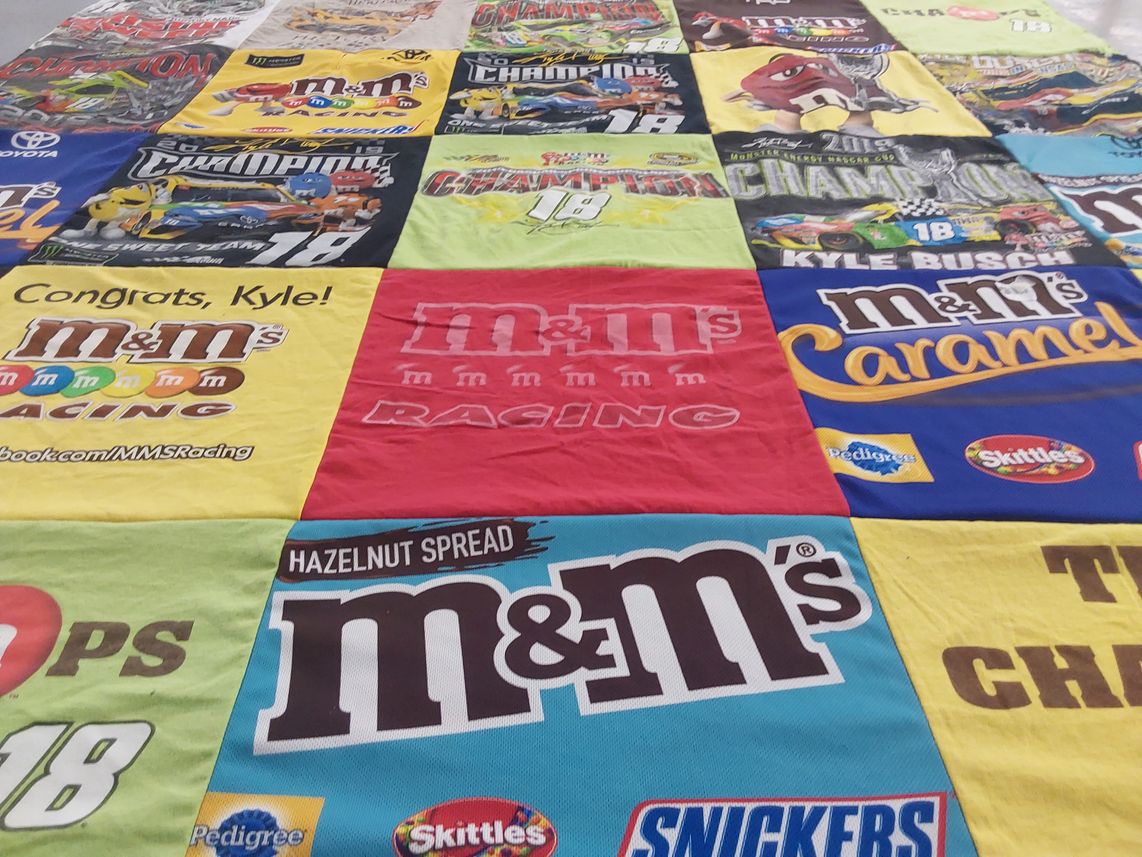 T-shirt quilt with nascar, racing themes by John from PA