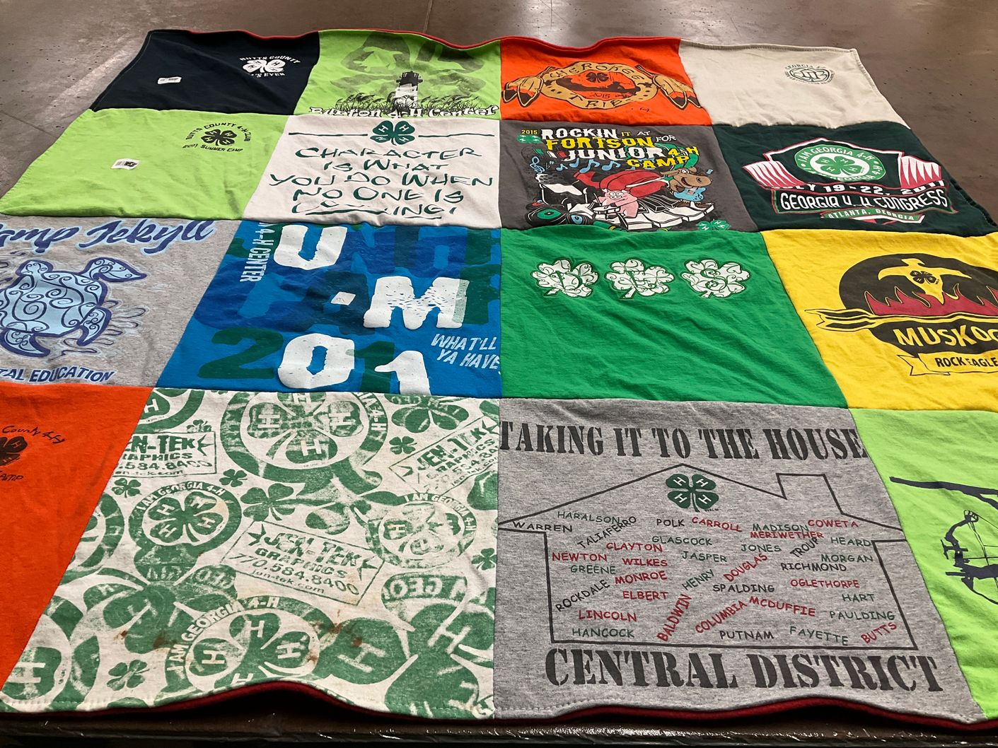 T-shirt quilt with 4-h, youth development themes by harrileen from GA