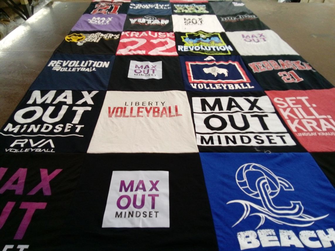 T-shirt quilt featuring nebraska volleyball by Jessica from AZ