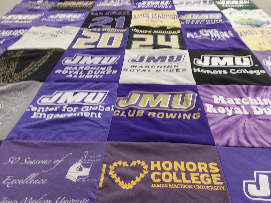 T-shirt quilt featuring marching royal dukes by Beverly from VA
