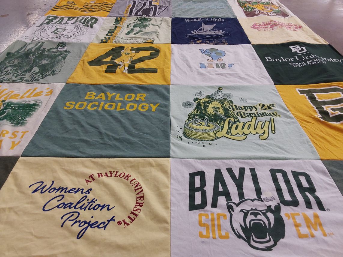 T-shirt quilt from baylor university by Monica from TX