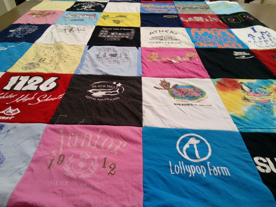 T-shirt quilt from webster high school by Lee from CA