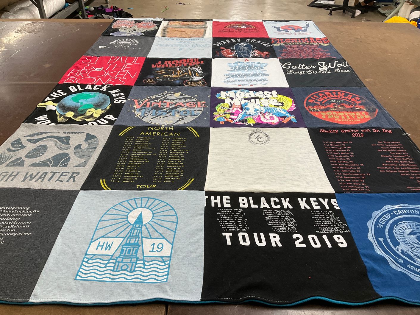 T-shirt quilt with music, festivals themes by Marinda from SC