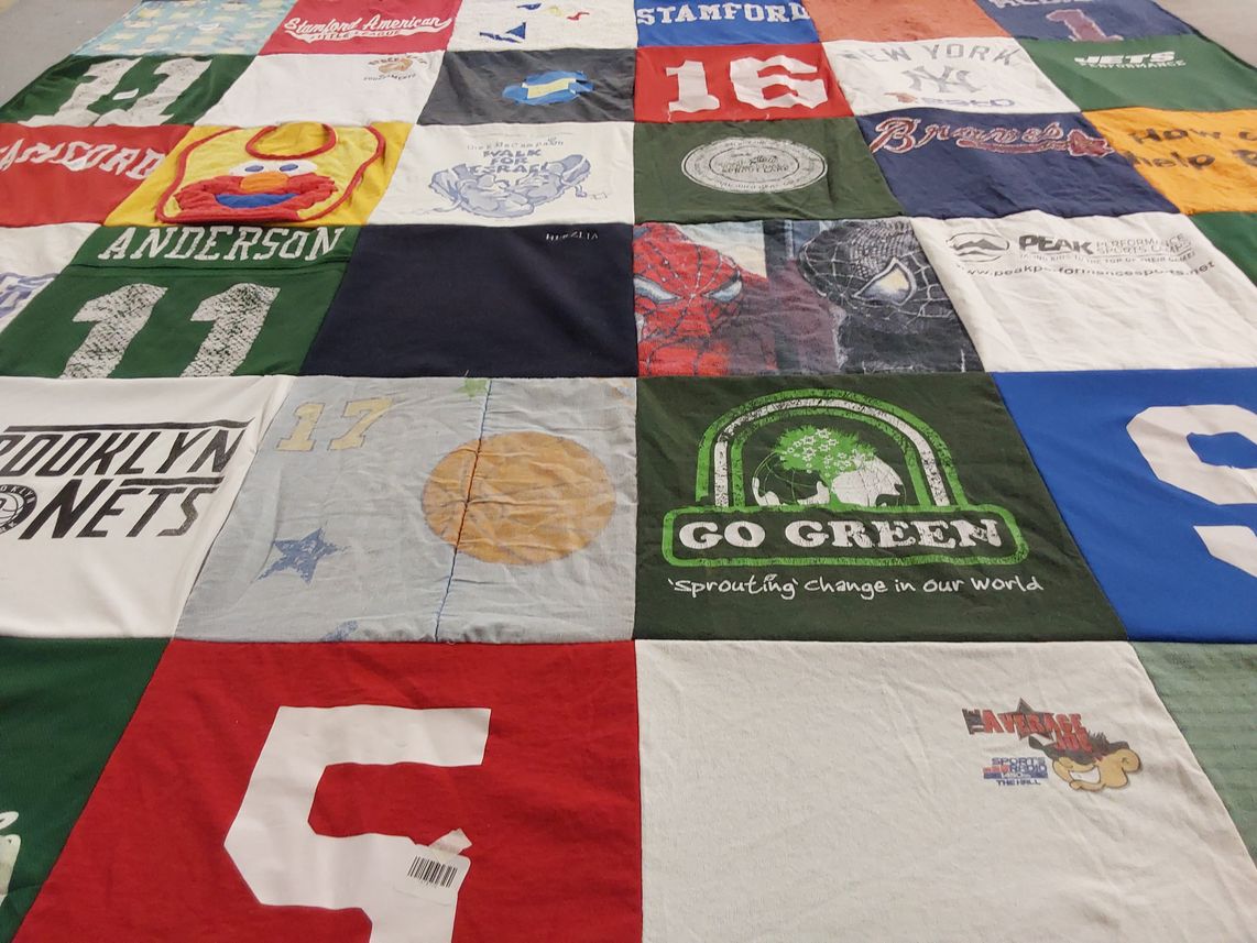 T-shirt quilt featuring brooklyn nets by Lenore from CT
