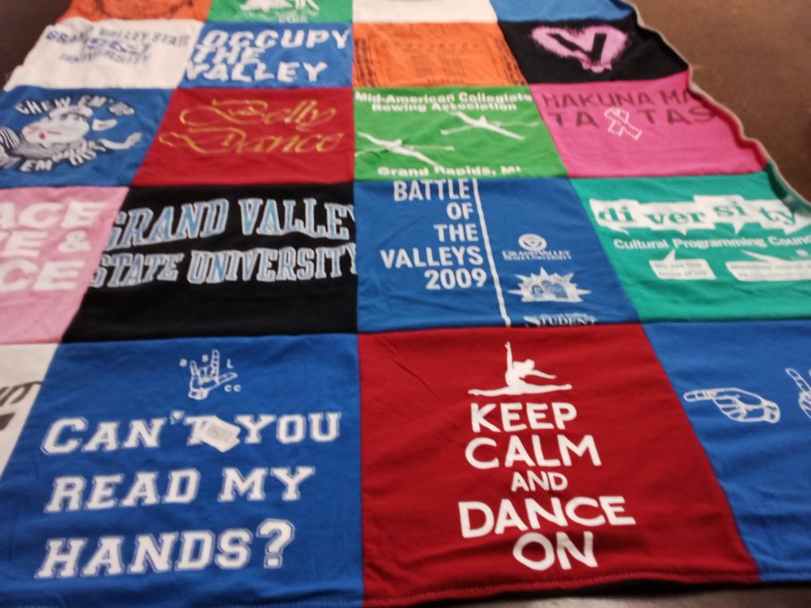 T-shirt quilt from grand valley state university by Molly from MI