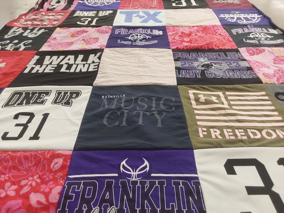 T-shirt quilt from franklin high school by Erica from TX