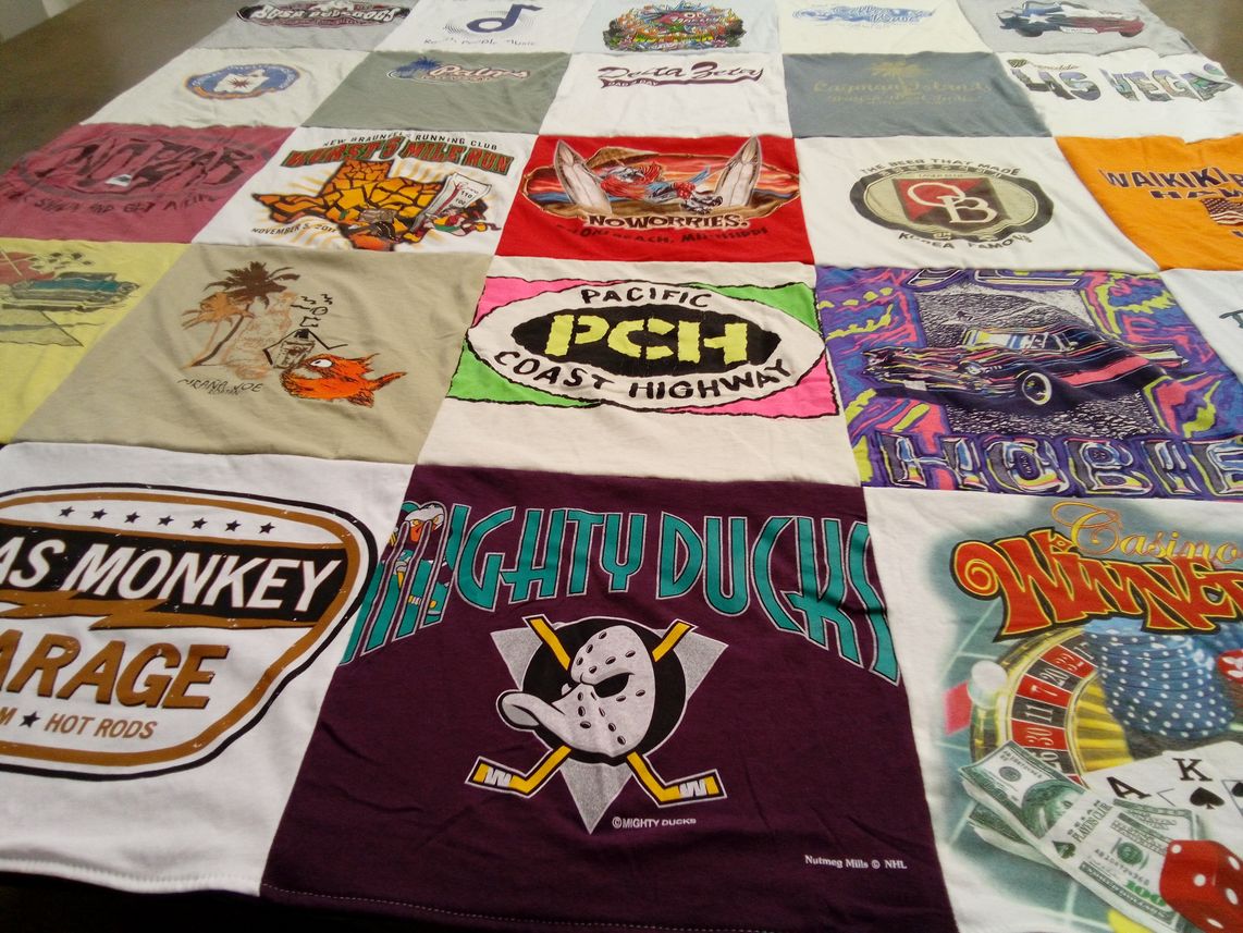 T-shirt quilt featuring mighty ducks by Steven from TX