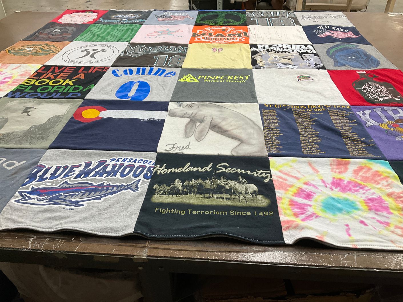 T-shirt quilt featuring pensacola blue wahoos by William from FL