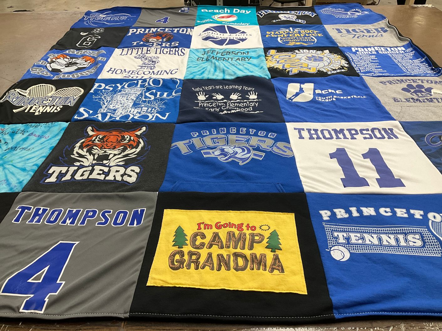 T-shirt quilt featuring princeton tigers by Laurie from IL