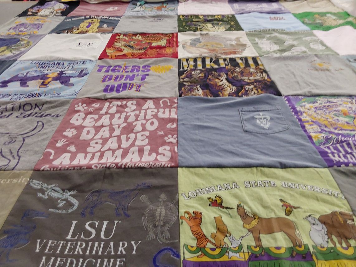 T-shirt quilt from louisiana state university by Tina from LA