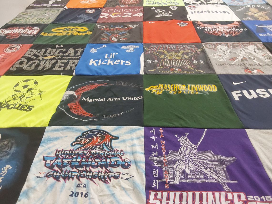 T-shirt quilt featuring midwest warriors by Amanda from KS