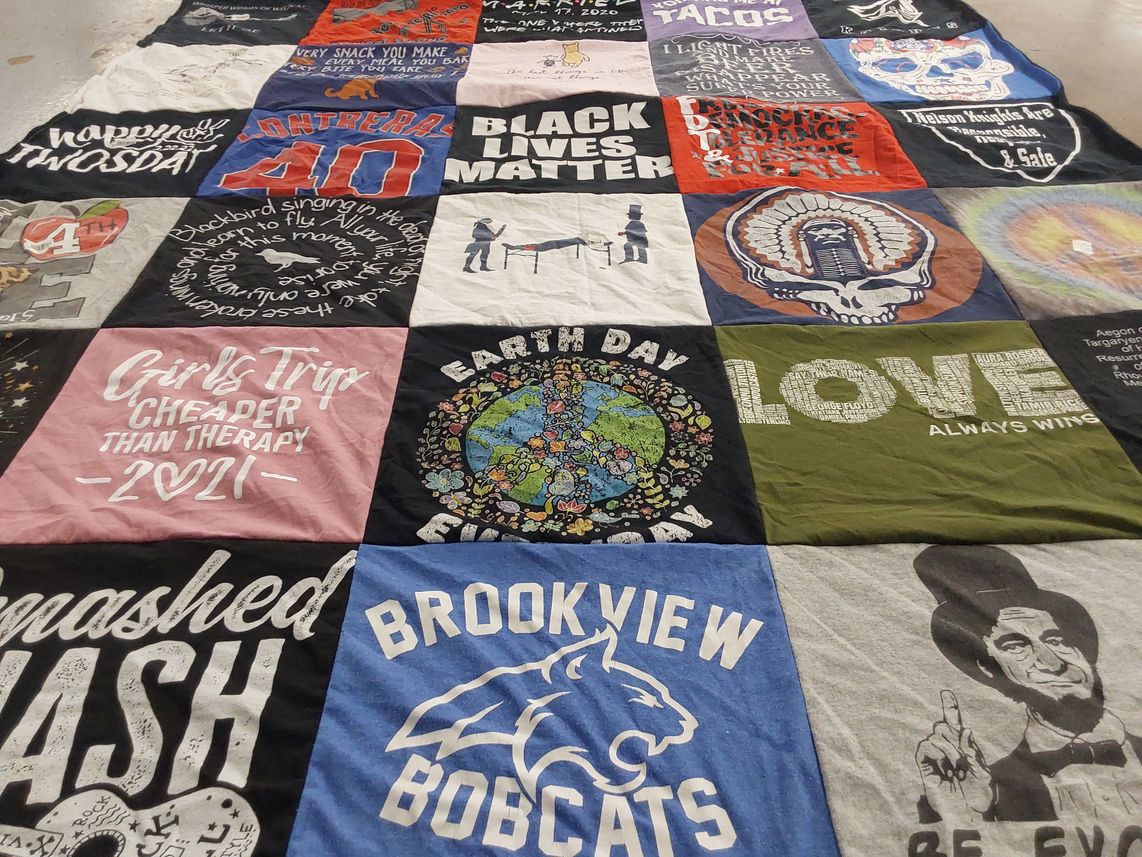T-shirt quilt featuring brookview bobcats by Michelle from IL