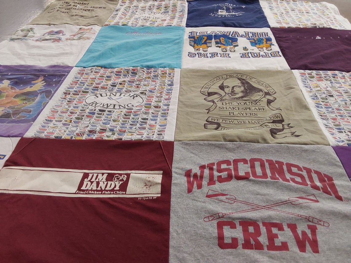 T-shirt quilt featuring wisconsin crew by judi from MA