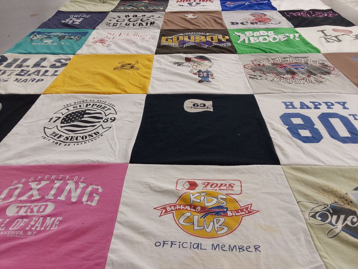 T-shirt quilt featuring buffalo bills by Stacey from OR
